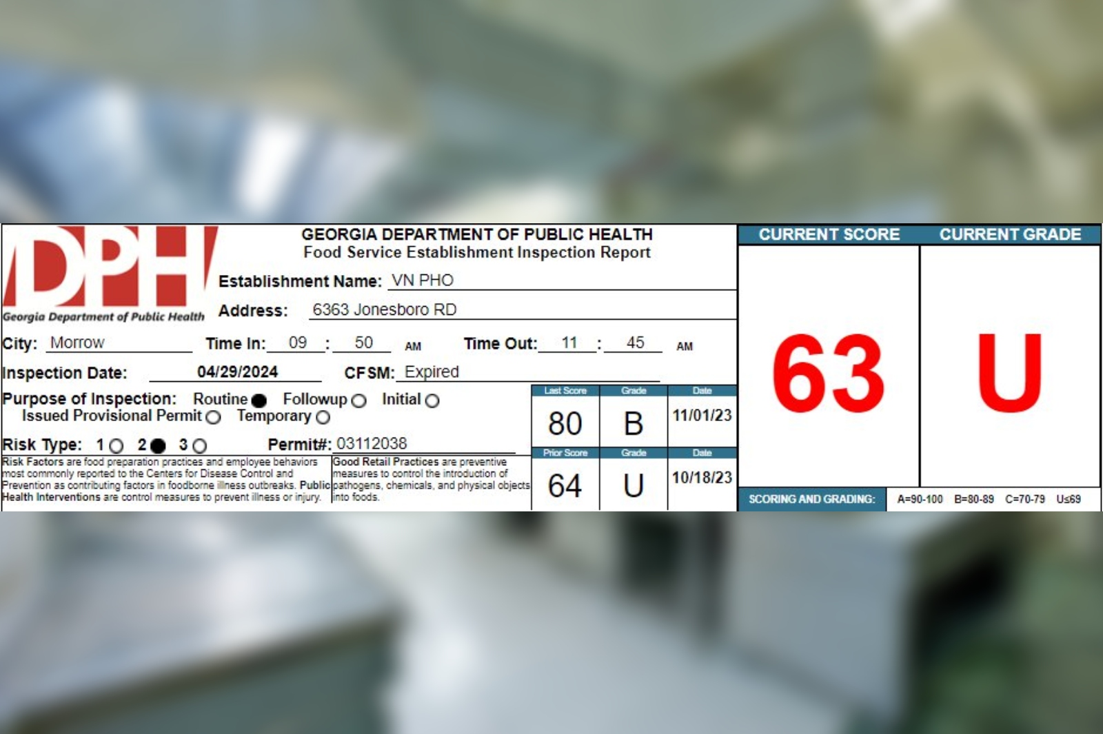 VN Pho In Morrow Receives A 63 On Their Recent Health Inspection vn-pho-in-morrow-receives-a-63-on-their-recent-health-inspection